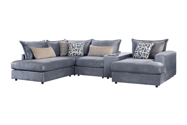 DreamTwo Steel 5-Piece Console Sectional with Right Arm Facing Chaise