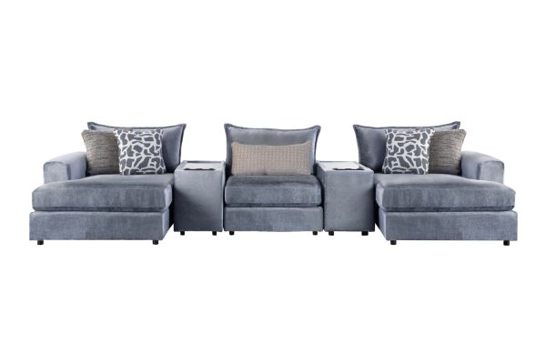 DreamTwo Steel Console 5-Piece Sectional with Dual Chaises