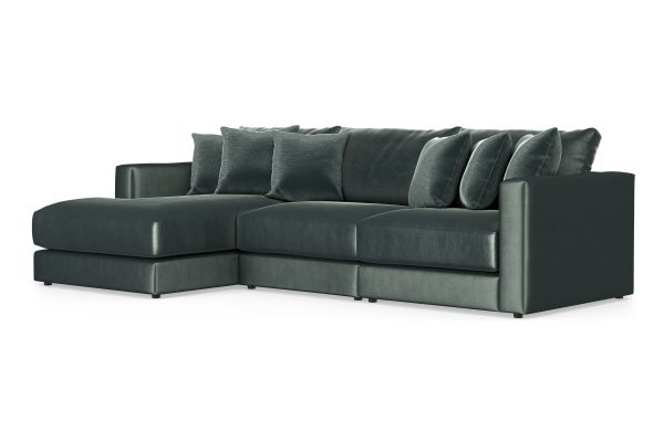 Brynn Pine 3-Piece Sectional with Left Arm Facing Chaise