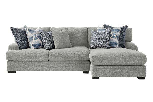 Bulova Silver 2-Piece Sectional with Right Arm Facing Chaise 