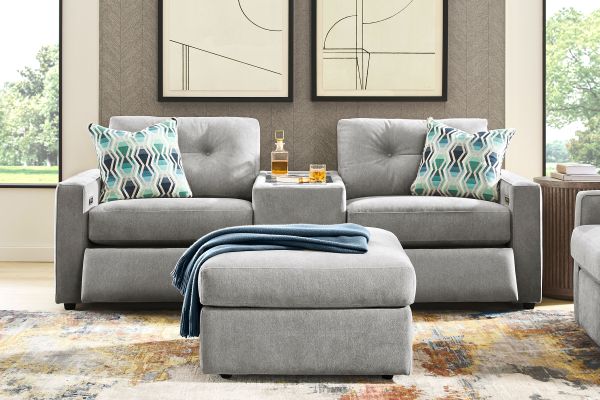 ModularOne Granite Power Reclining Loveseat with E-Console