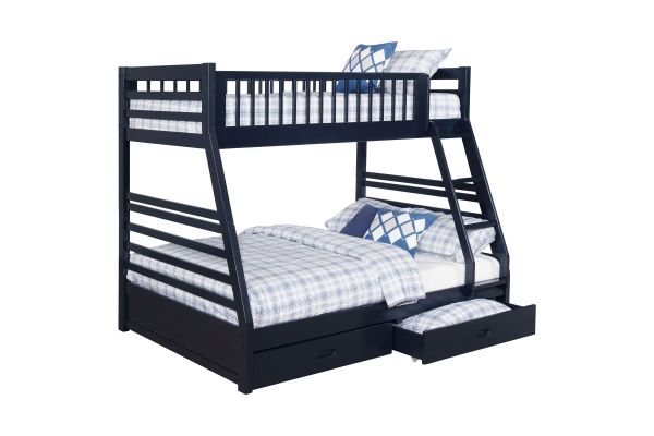 Ashton Twin / Full Bunk Bed - Navy Blue