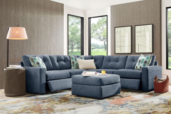 ModularOne Navy 5-Piece Power Reclining Sectional