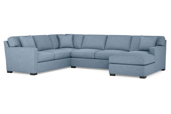 Harmonie Blue 3-Piece Sectional with Right Arm Facing Chaise 