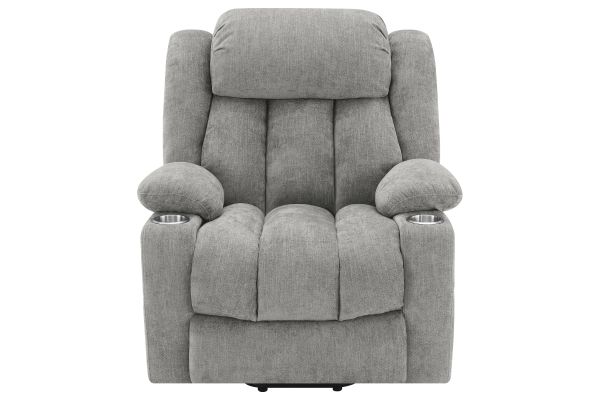 Houston Upholstered Power Lift Recliner - Grey