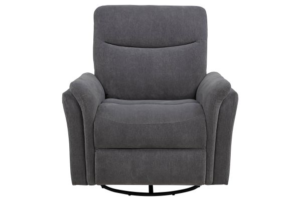 Adler Upholstered Power Swivel Glider Recliner - Charcoal Grey