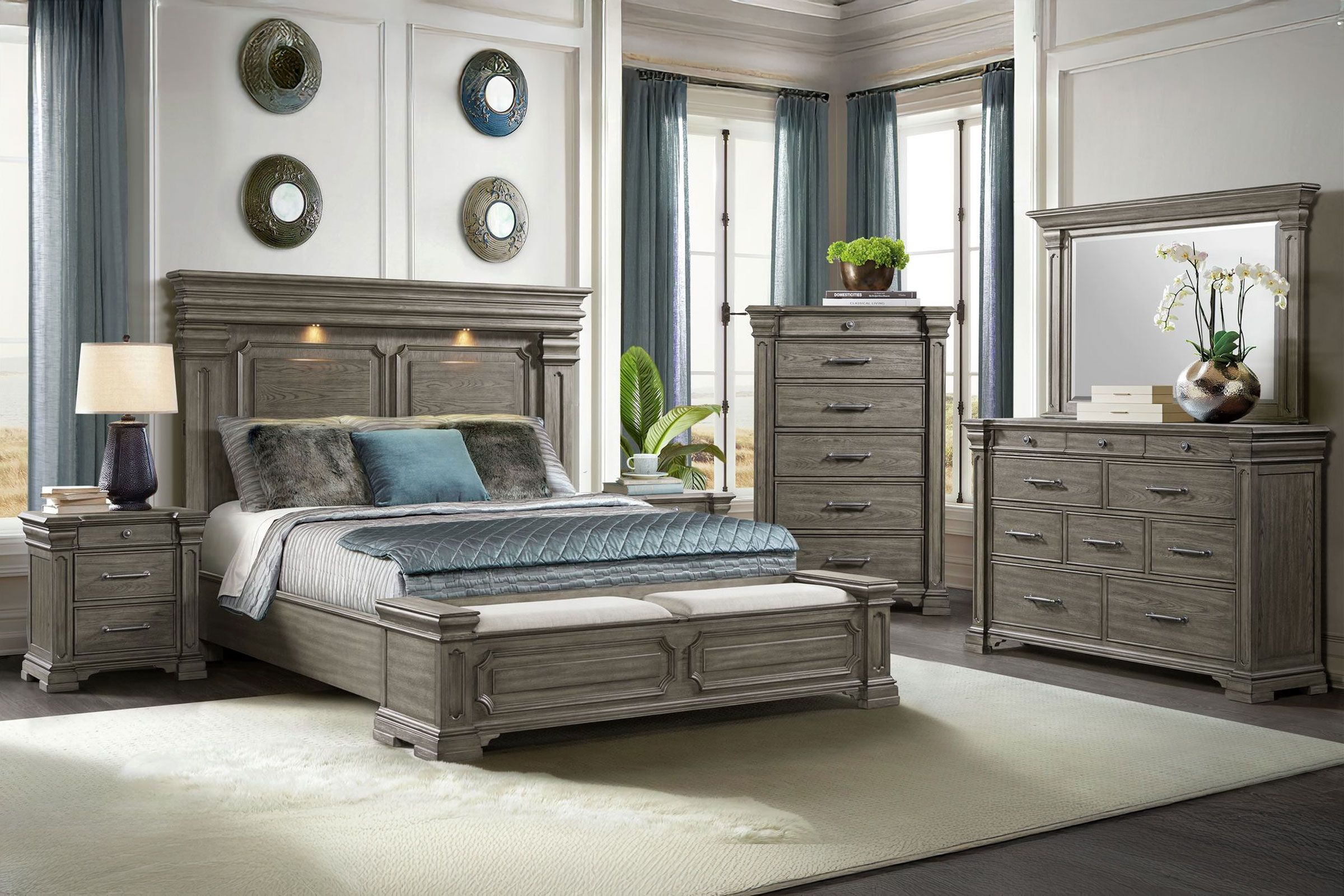 Green Room グリーンルーム Kings キングス 17g 送料無料 Radcliff 5-Piece King Storage Bedroom Set at Gardner White