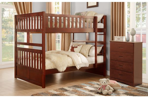 Rowe Dark Cherry Full/Full Bunk Bed and Chest