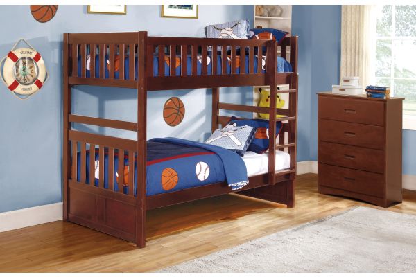 Rowe Dark Cherry Twin/Twin Bunk Bed and Chest