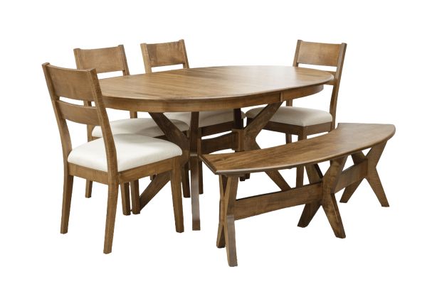 Paramour Extendable Table + 4 Chairs + Bench