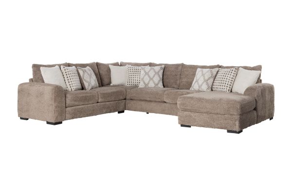 Haven Cocoa 3-Piece Sectional with Right Arm Facing Chaise