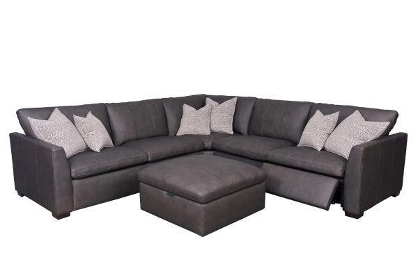 Lance Leather Power Reclining 6-Piece Sectional 