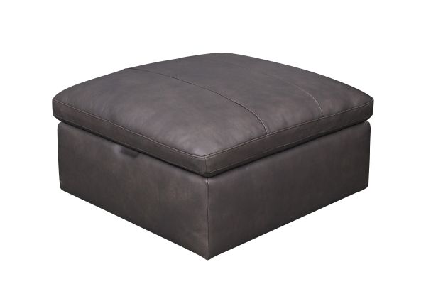 Lance Leather Storage Ottoman with Casters