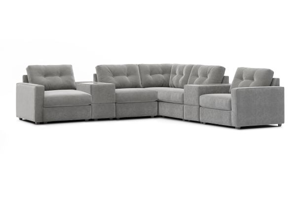 ModularOne Granite 7-Piece Power Reclining Sectional with One E-Console 