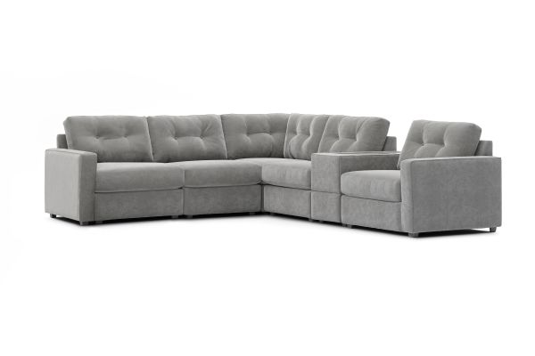 ModularOne Granite 6-Piece Power Reclining Console Sectional 