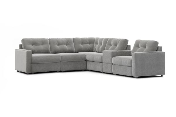 ModularOne Granite 6-Piece Power Reclining Sectional with One E-Console