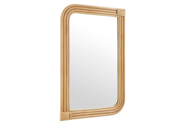 Corsica Curved Rectangle Rattan Wall Mirror by Modway