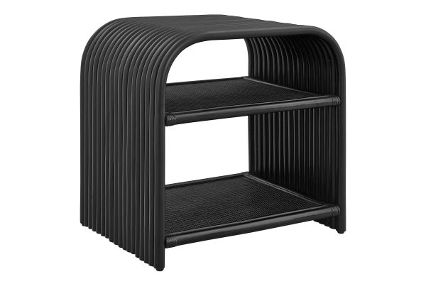 Eve Curved Natural Rattan Side Table by Modway