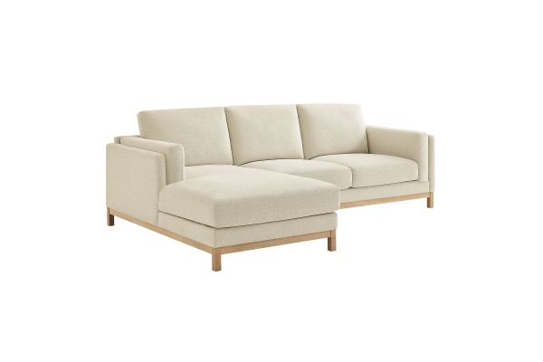 Roscoe Left-Facing Ivory Sectional Sofa with Chaise by Modway