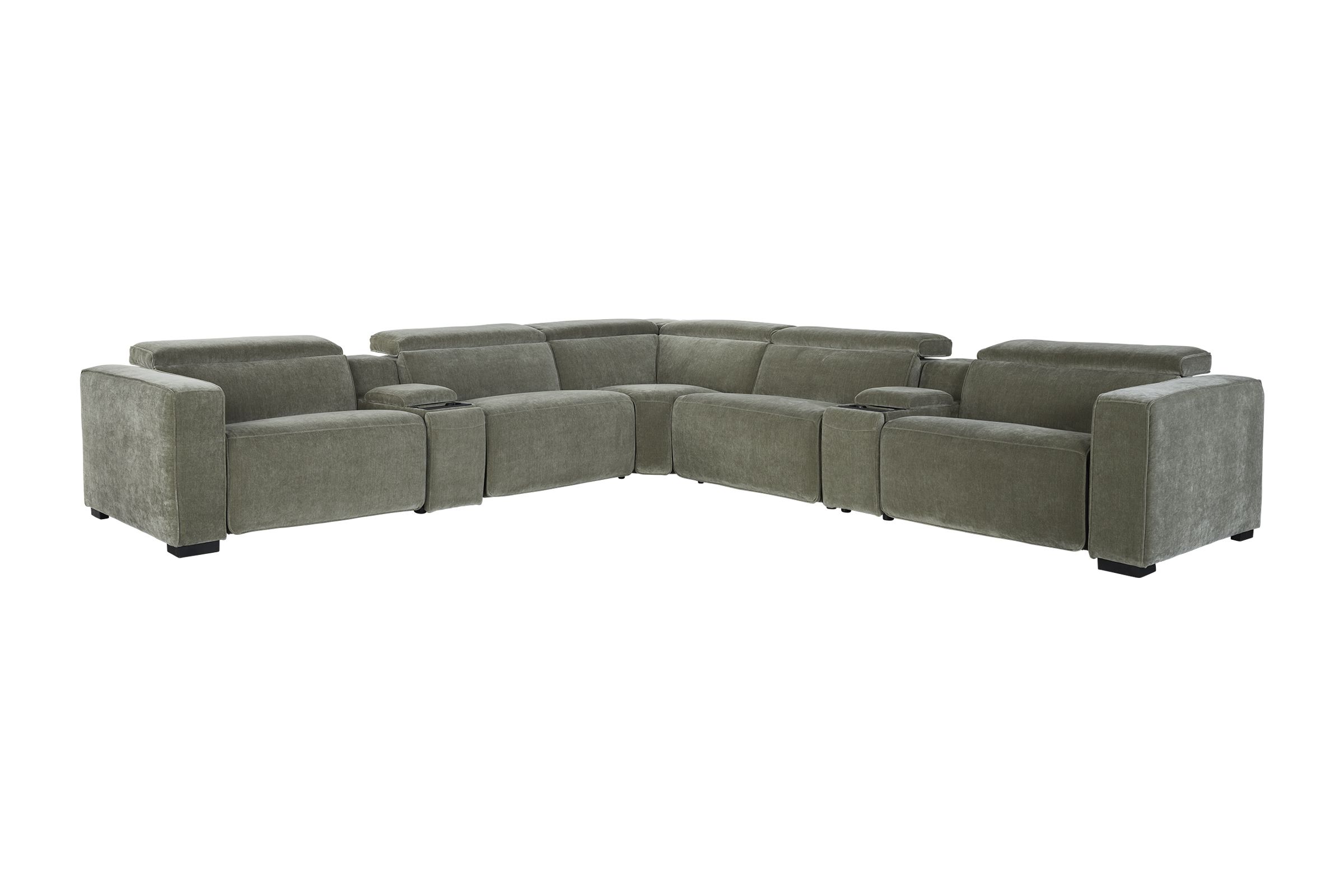 Drift Green Dual Power Reclining 7-Piece Sectional at Gardner White