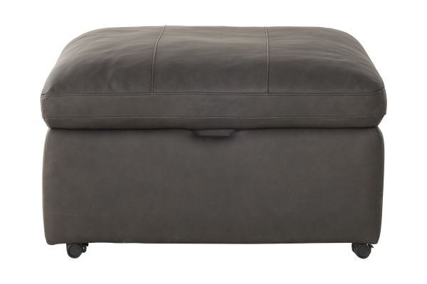 Lance Leather Storage Ottoman with Casters
