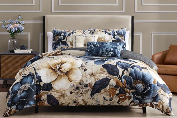 English Manor 5 Piece 100% Cotton Reversible Comforter Set - Queen