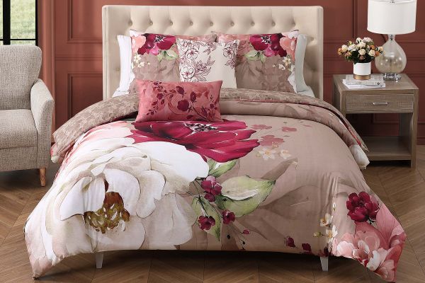 Florence 5 Piece 100% Cotton Reversible Comforter Set - Queen