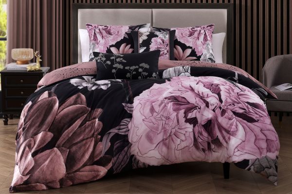 Midnight Meadow 5 Piece 100% Cotton Reversible Comforter Set - King