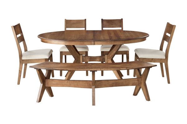 Paramour Extendable Table + 4 Chairs + Bench