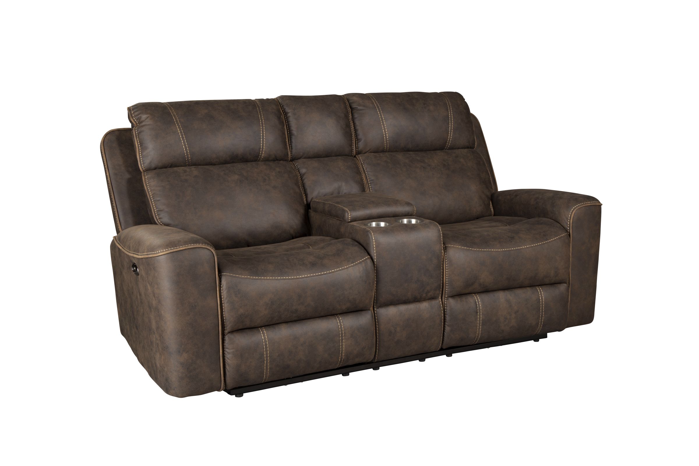 Telluride Chocolate Motion Console Loveseat at Gardner White
