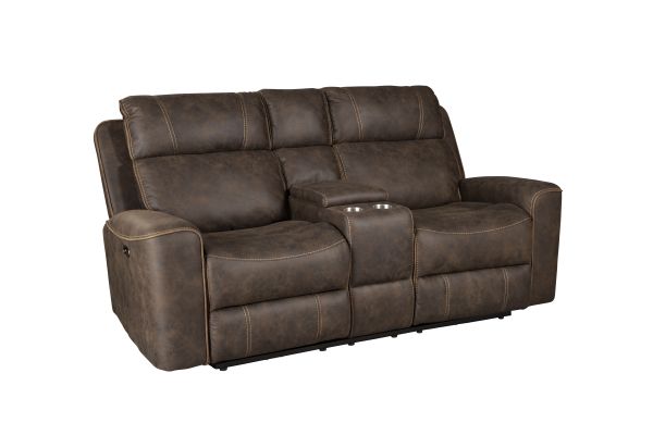 Telluride Chocolate Motion Console Loveseat