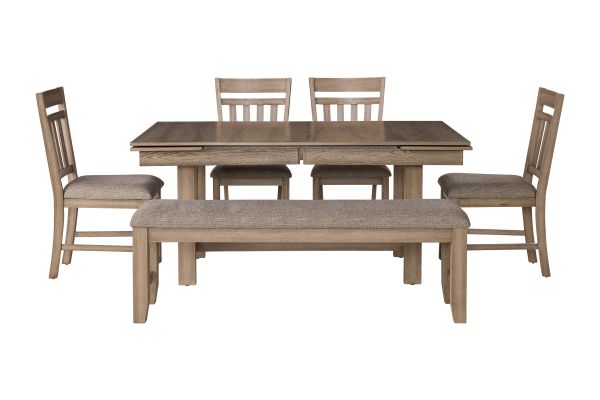 Lakeside Extendable Table + 4 Chairs + Bench 