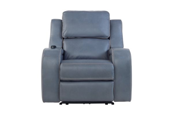 Pulse Blue Dual Power Recliner with Air Massage