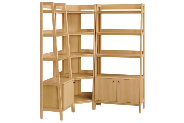 Bixby 3 Piece Corner Bookshelf Set With Wide and Narrow Bookshelves by Modway