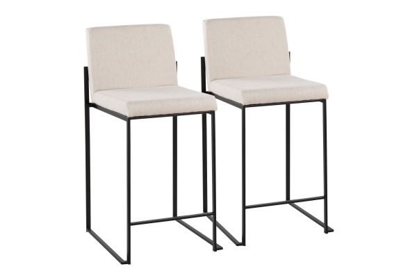 Fuji High Back Counter Stool By LumiSource - Set of 2