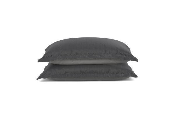 Queen Pillow Sham Set + Cooling/Bamboo - Shadow / Dove Gray