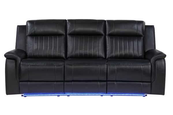 Sync Black Power Reclining Sofa 