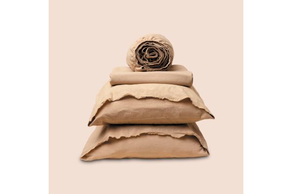 Dr. Weil Garment Washed Percale King Sheets - Ochre