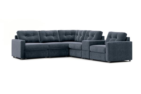 ModularOne Navy 6-Piece Power Reclining Console Sectional 