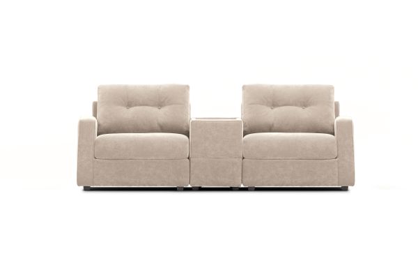 ModularOne Stone Power Reclining Loveseat with E-Console
