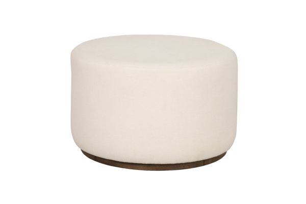 Lyra Ivory Large Pouf Ottoman