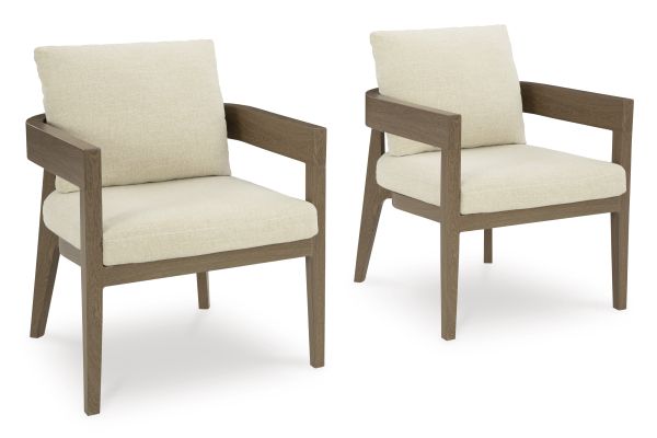 Serene Bay Outdoor Dining Arm Chair with Cushion (Set of 2)