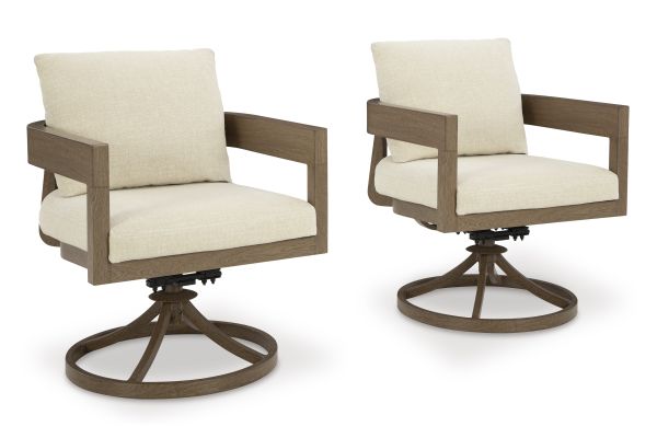 Serene Bay Outdoor Swivel Dining Chair with Cushion (Set of 2)