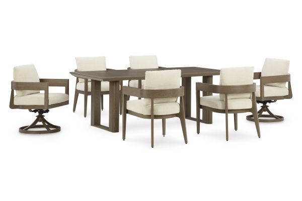 Serene Bay 7-Piece Outdoor Dining Set with Swivel Chairs