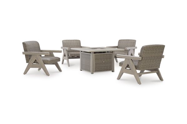 Cliff Trails 5-Piece Firepit and Chairs Set