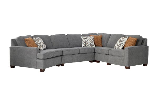Lafayette Grey 4-Piece Power Reclining Sectional with Left Arm Facing Cuddler