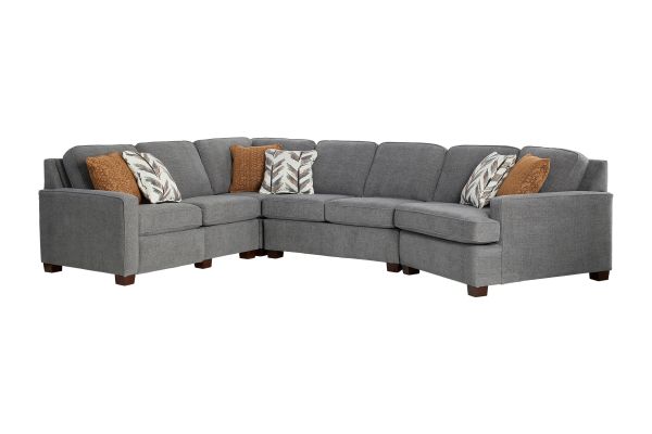 Lafayette Grey 4-Piece Power Reclining Sectional with Right Arm Facing Cuddler