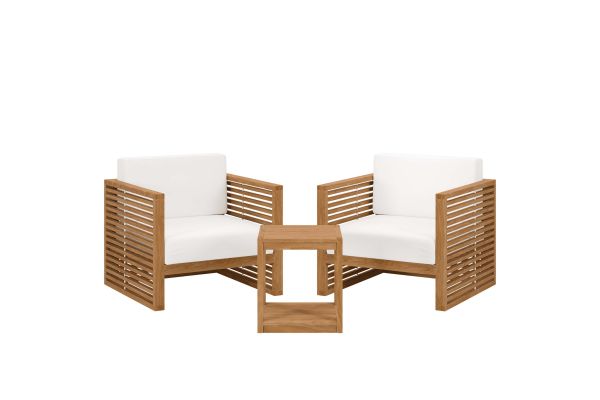 Carlsbad 3-Piece Teak Wood Outdoor Patio Set by Modway