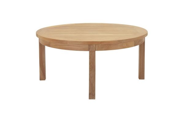 Marina Outdoor Patio Teak Round Coffee Table by Modway