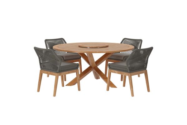 Wellspring 5-Piece Outdoor Patio Teak Wood Dining Set by Modway